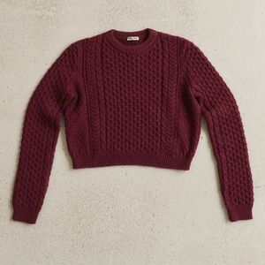 Miu Miu Cropped Cable Knit Sweater 36 XS